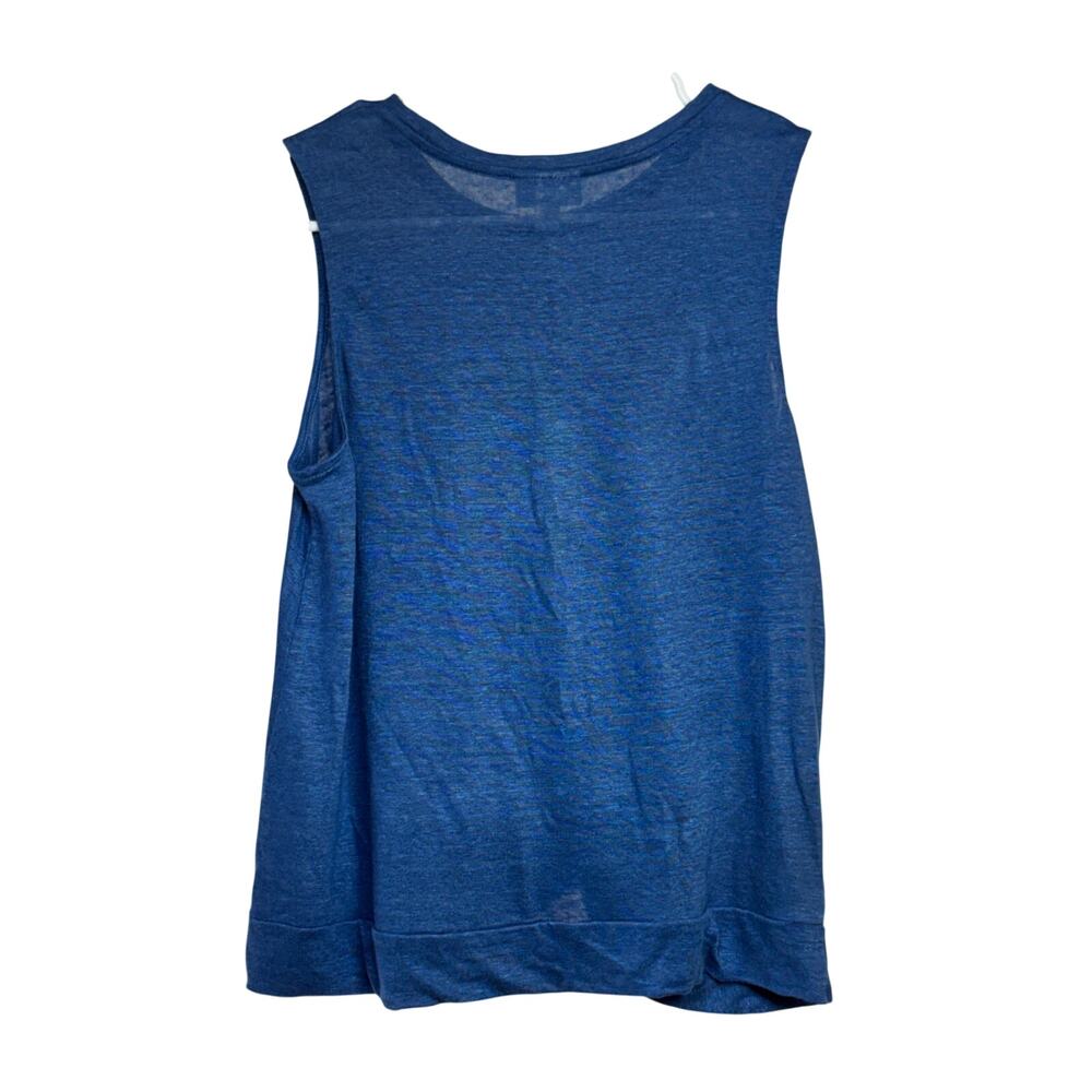 J. Jill Love Linen Sleeveless Twist Front Tank Top Blue Women's Small Petite - Picture 2 of 5